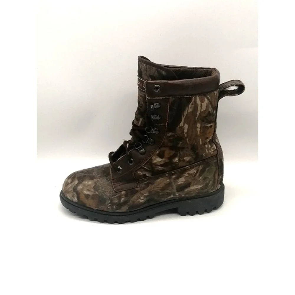 Pro Line Boots Mens Green Camo 8 Hunting Work Shoes Sturdy Thinsulate 61601BU